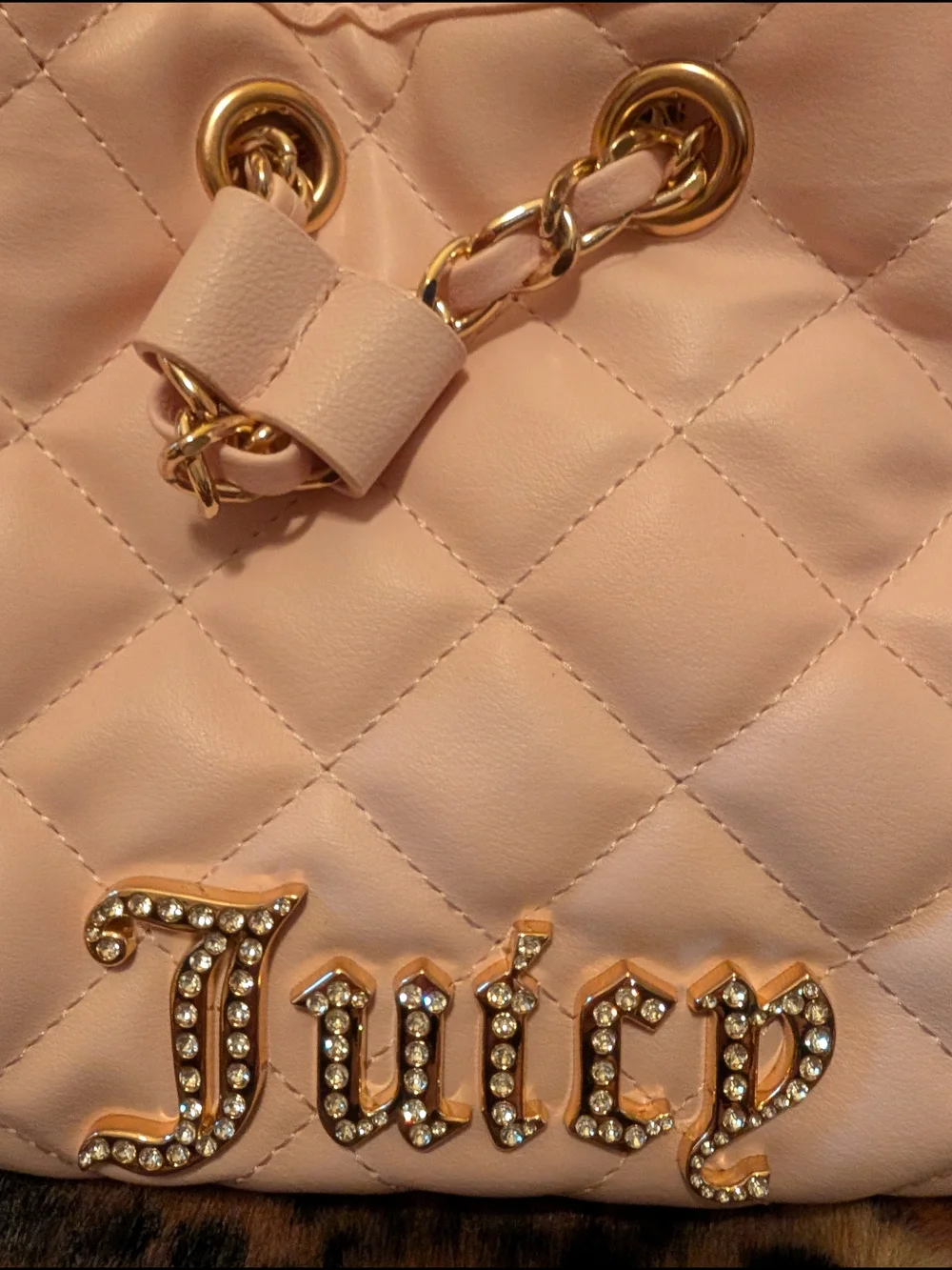 Juicy Couture Quilted Pink Chain-Handle Shoulder Bag